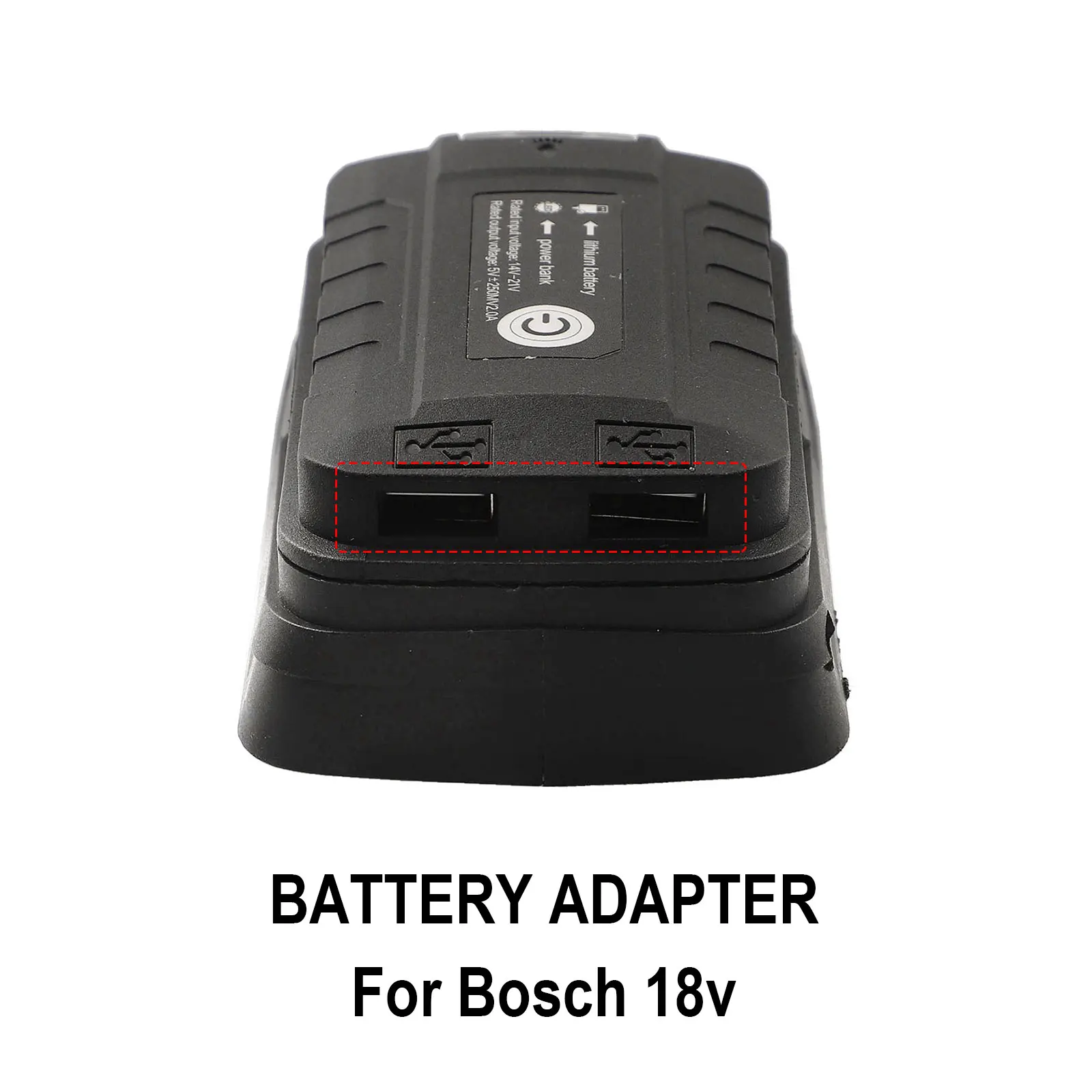 Battery Converter 2 X USB 5Vdc 2A Battery Adapter Flashlight Function Multiple Device Compatibility For Mobile Phone Charging