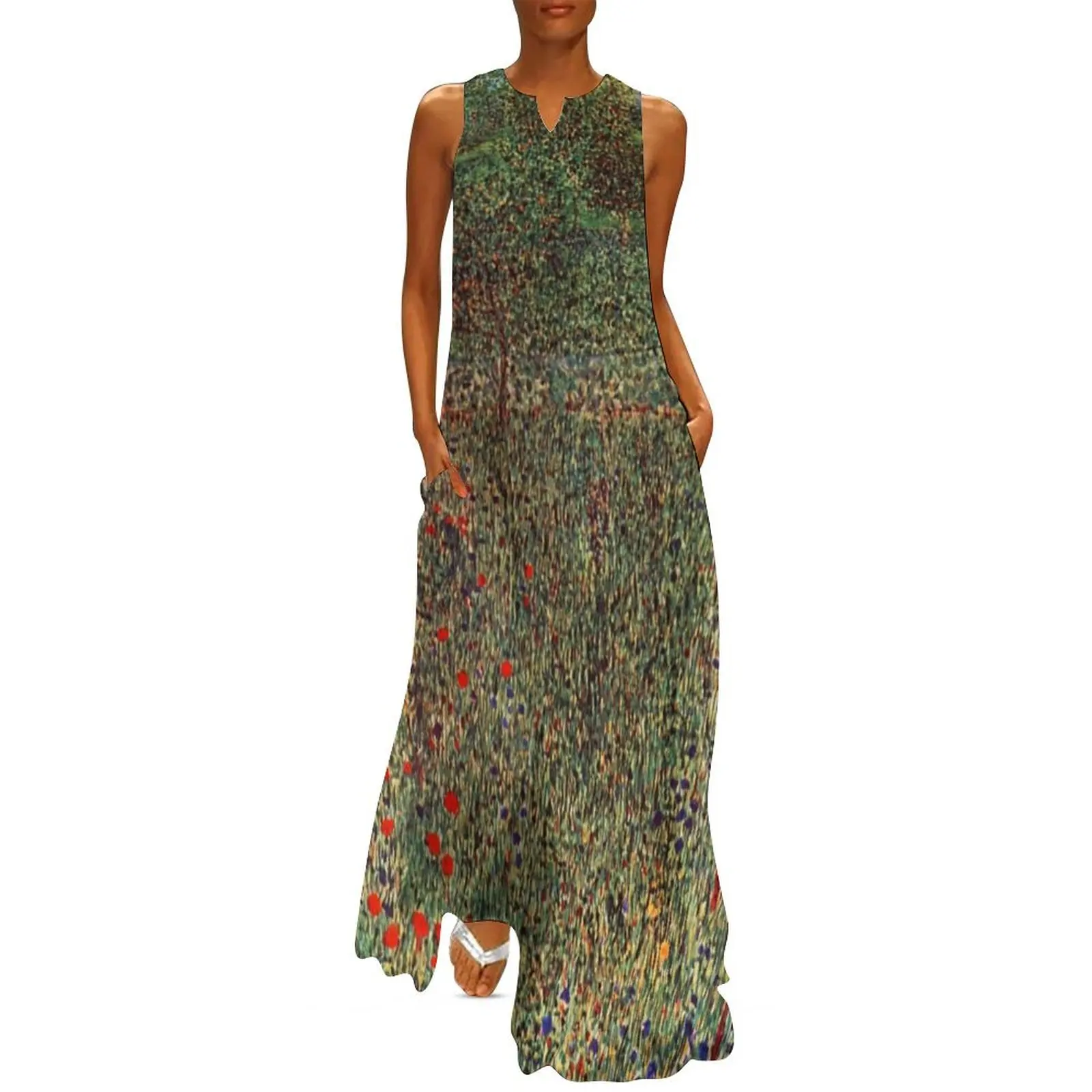 

Woodland scene - Gustav Klimt Long Dress Women's long dress elegant chic wedding evening dresses long sleeve dresses