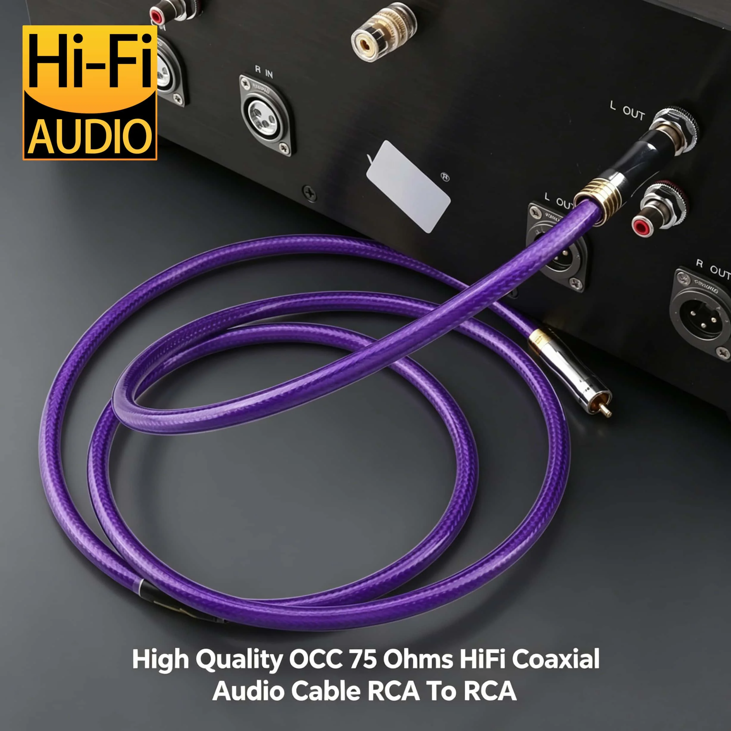 

HIFI OCC 75 Ohms HiFi Coaxial Audio Cable Interconnect Cable Sliver Plated Digital Audio Coaxial Cable RCA To RCA DAC CD