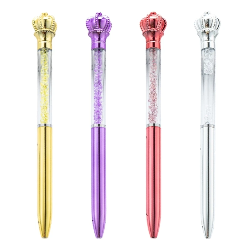 6Pcs Ballpoint Pen Crystal Signing Pen Twist Action Signature Pen 1.0MM Tip Write Smoohtly Business Gift Pen