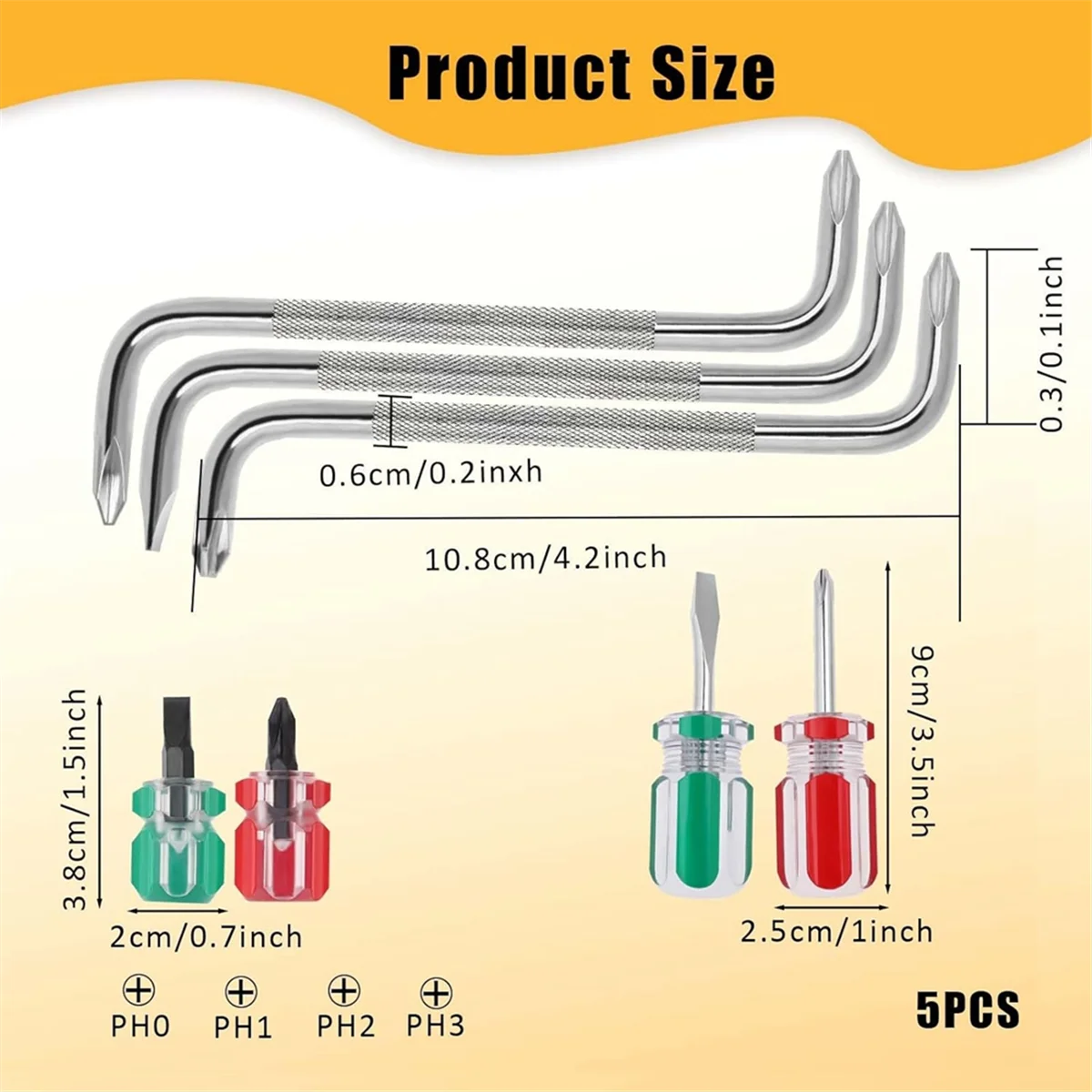 Set di cacciaviti Offset da 7 pezzi cacciavite ad angolo retto, cacciavite a fessura cacciavite di tipo Z