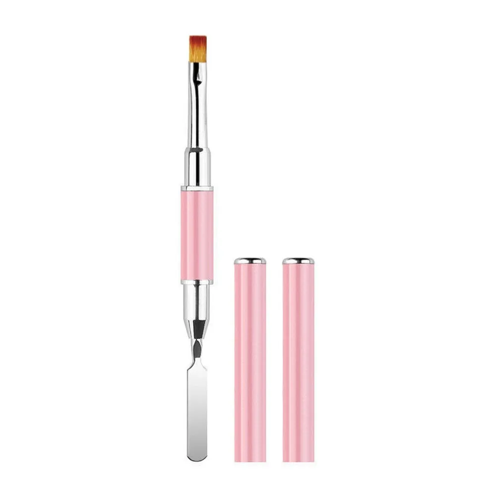 Spazzola e raccoglitore per gel durevole 2 IN 1 Spazzola per unghie in gel portatile a doppia estremità portatile a doppia estremità Spazzola e spatola per unghie