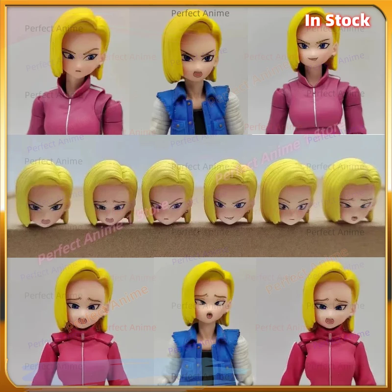 

В наличии Dragon Ball SH Figuarts SHF Android 18 Heads Комплект аксессуаров Аниме Фигурки Игрушки Модели Коллекционная фигурка ПВХ Подарок