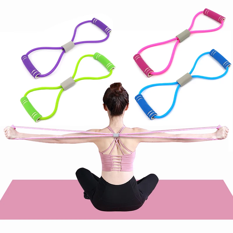 30LB Form 8 Wort Fitness Widerstand Yoga Seil Brust Expander Muskel Trainning Elastische Bänder für Home Gym Sport Übung