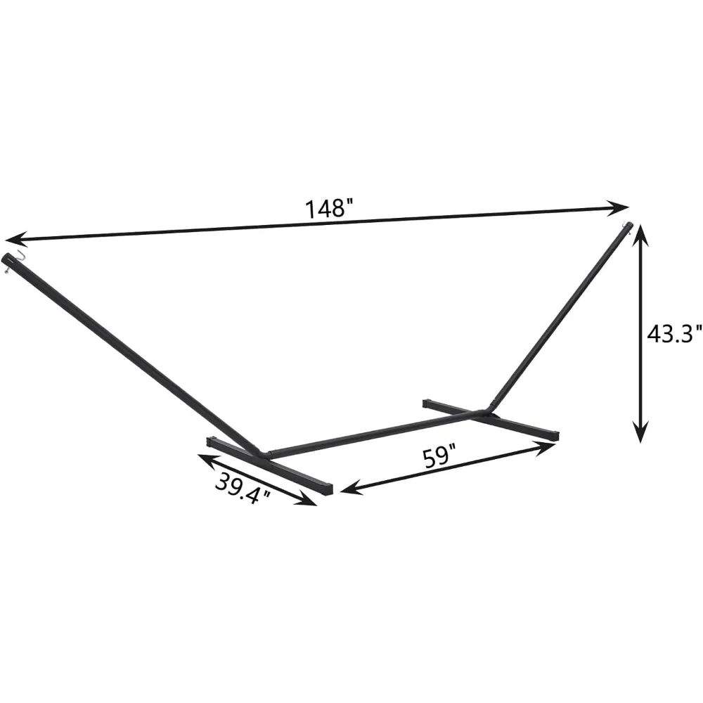 Heavy Duty Steel Hammock Stand Only, Bolsa de Transporte Portátil, Ferrugem-Resis, 12 pés, 450 lbs Capacidade, 2 Pessoas