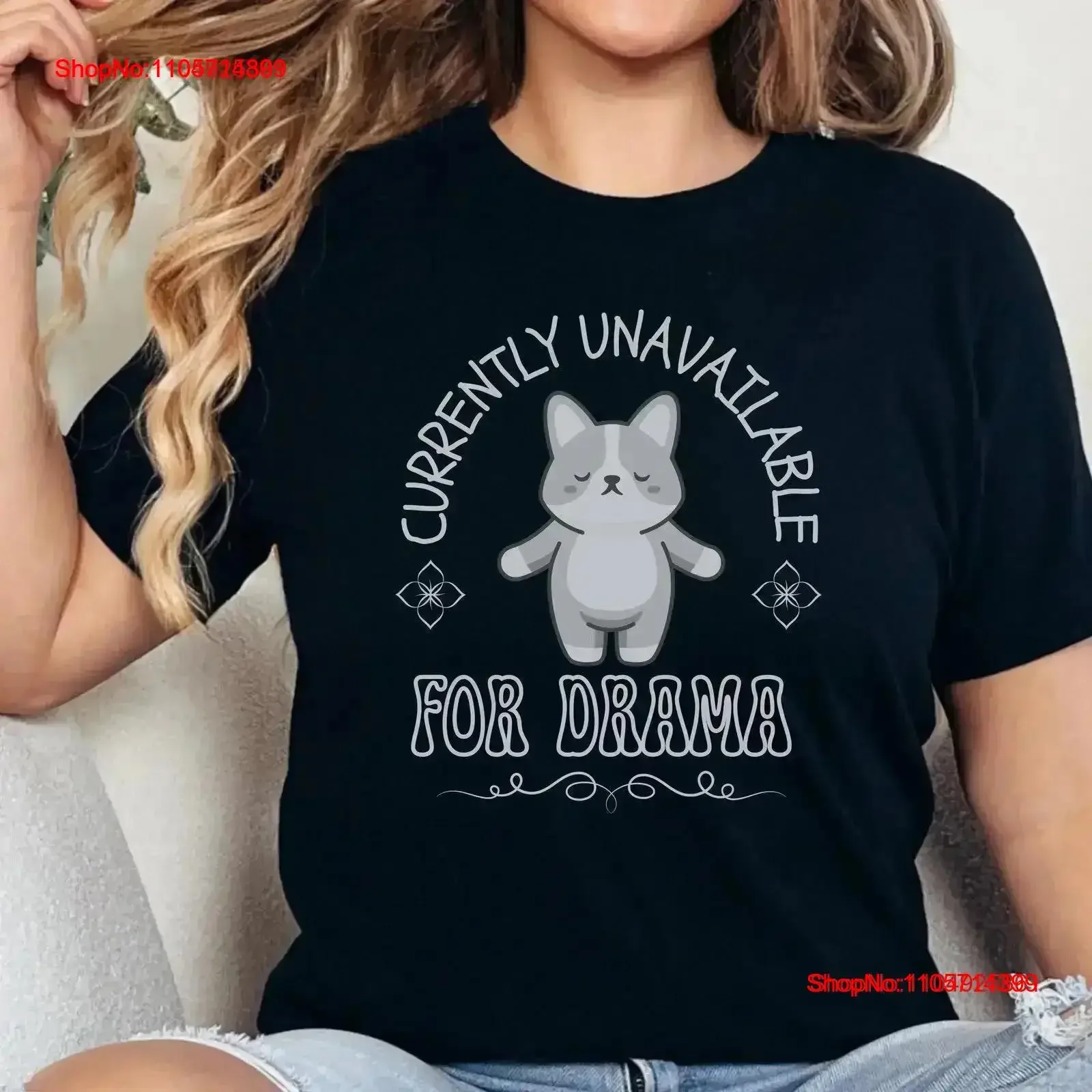 Funny No Drama Yoga T Shirt for Her Birthday Meditation Lover Cute Christmas Mom Wife Instructor Zen vintage Washed Versatile
