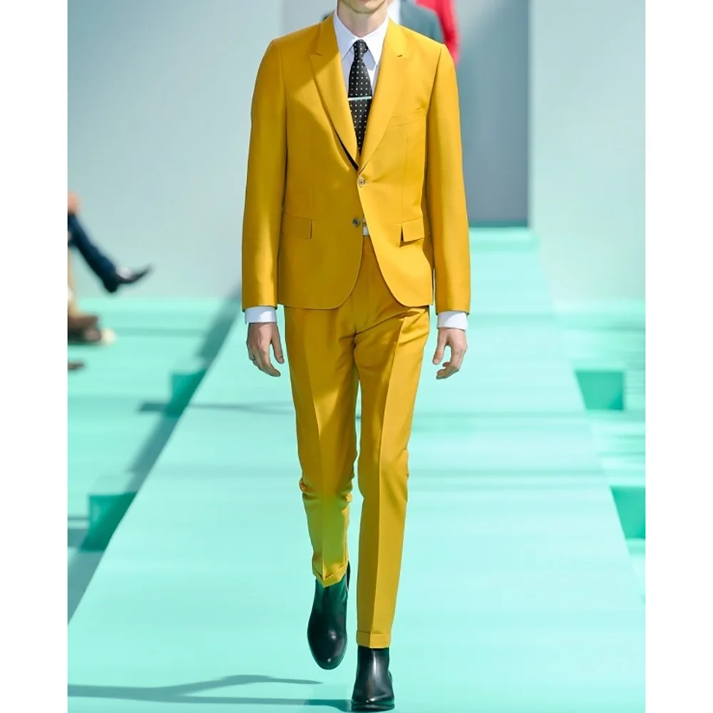 

Men's Suit 2 Pieces Blazer Pants Slim Fit High Quality Wedding Groom Suits Dinner Party Formal Clothing