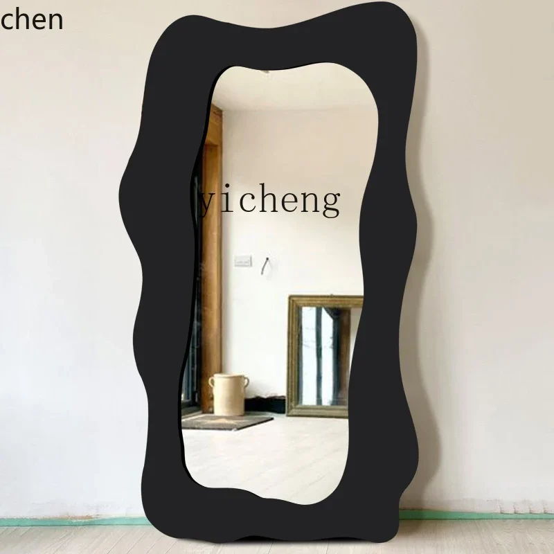 HT full-body mirror floor-to-ceiling full-length mirror simple modern bedroom light luxury wall fitting mirror