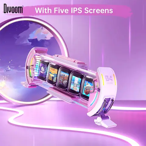 Divoom 타임스 게이트 – 스마트 앱으로 제어하는 귀여운 게임용 디지털 시계, 일기 예보 및 주식 시장/환율 지원