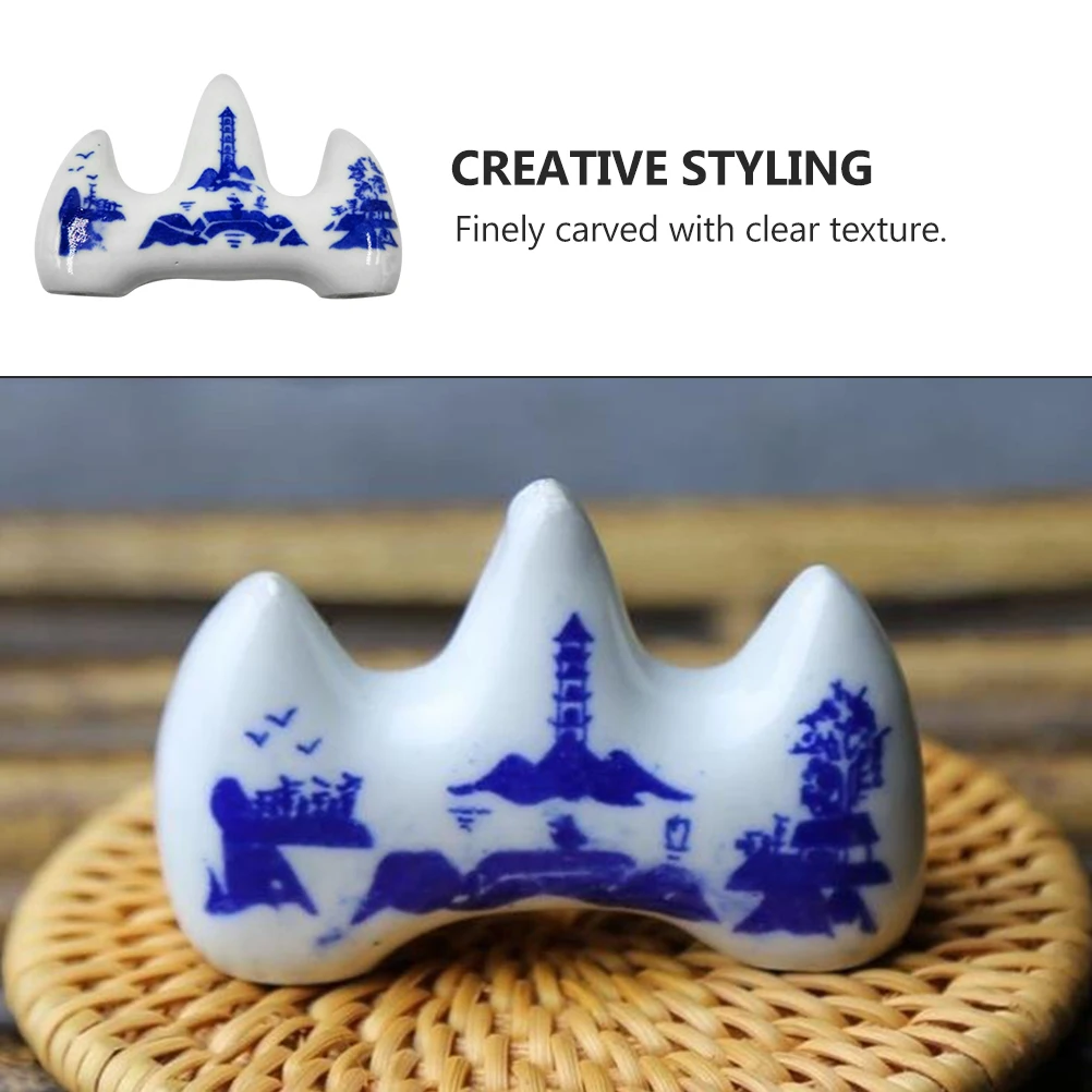 12Pcs Calligraphy Brush Holder Ceramic Pen Rest for Ink Drawing Pens Elegant Simple Design Writing Brush Support Rack