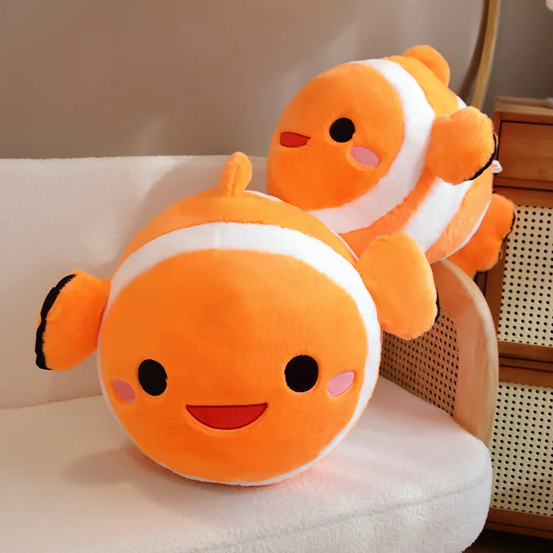 Juguete de peluche de pez payaso grande, animal de peluche suave, almohada linda, regalo de cumpleaños para niños, decoración del hogar de fiesta oceánica, nuevo