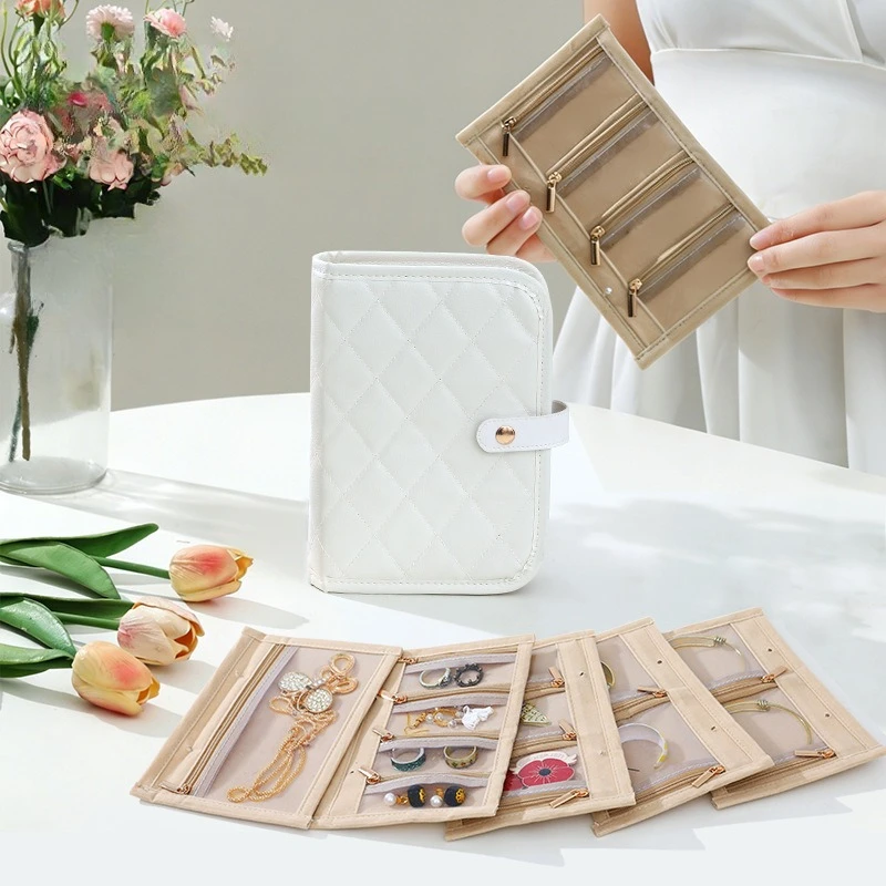 

PU leather loose-page jewelry storage book - large capacity jewelry storage bag for ladies handbag