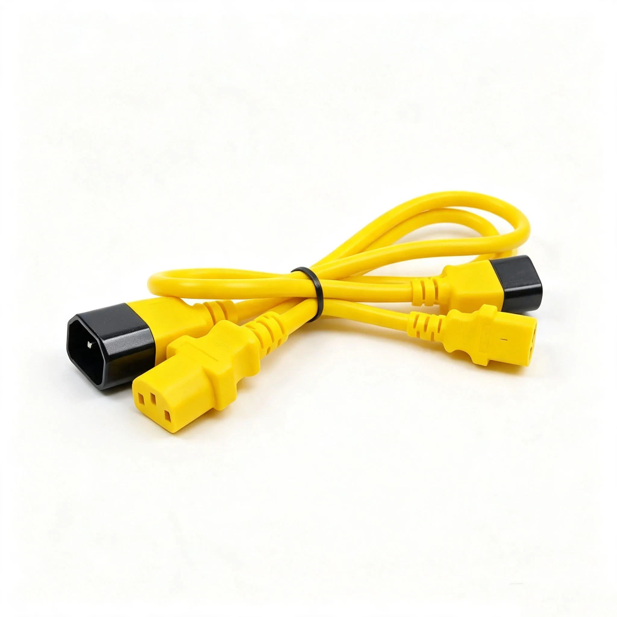 TOWE IEC 320 C13 to C14 Power Cord 10A 250V 1.5mm² Heavy Duty Cable for Server Rack PDU UPS Cabinet Yellow