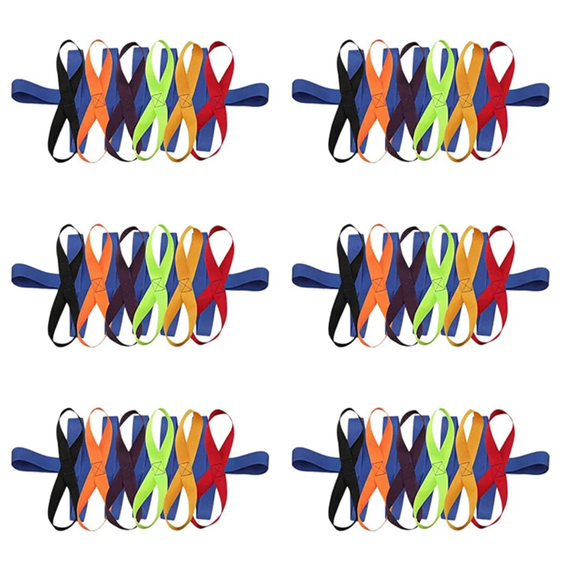 6X Dziecięce liny do chodzenia dla przedszkolaków, przedszkoli, szkół, dzieci na zewnątrz, kolorowe uchwyty dla maksymalnie 12 dzieci i 2 nauczycieli