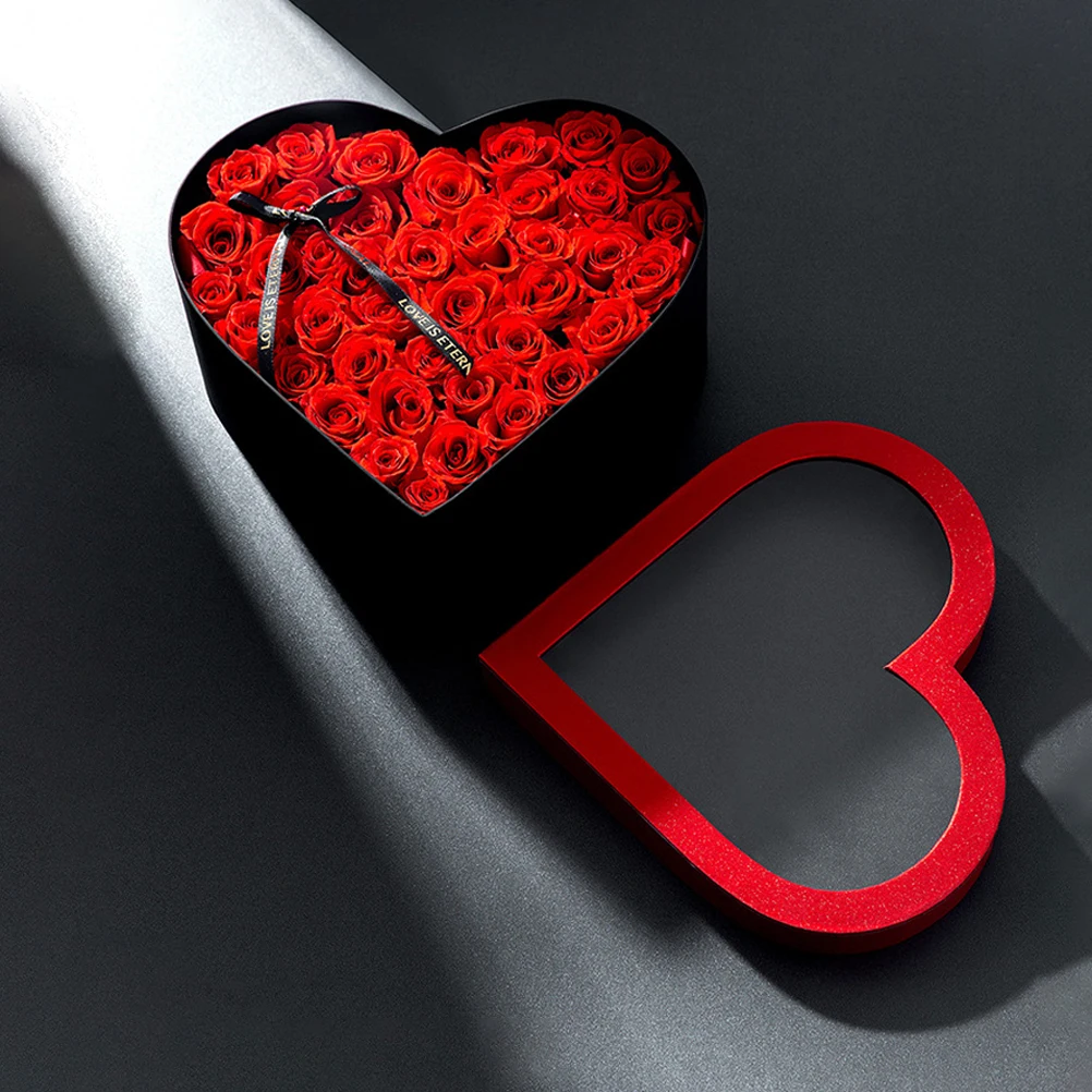 

2Pcs Heart Shaped Boxes Black Gift Boxes Packaging Valentine Christmas Party Favor Boxes With Lids Flowerheart Boxes Arrangement