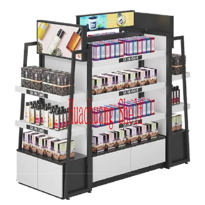 custom.Best Quality Custom Double-Sided Desktop Display Stand Metallic Acrylic Perfume Cosmetics Makeup Beauty Product Display R