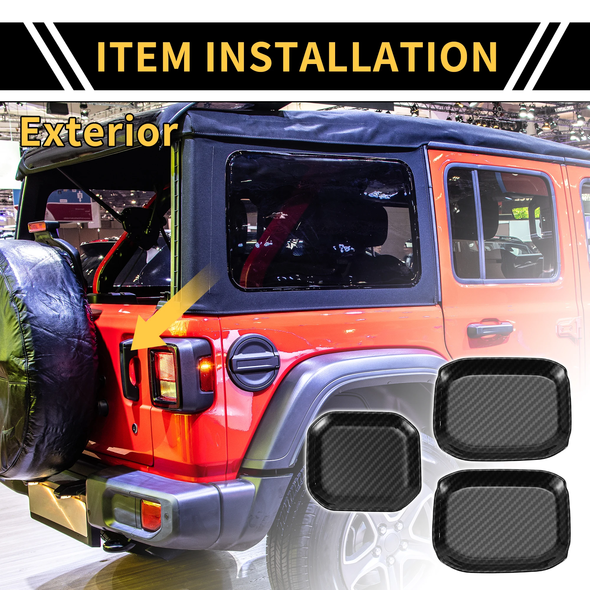 

UXCELL накладки на дверную ручку с узором из углеродного волокна для Jeep Gladiator JT 20-24