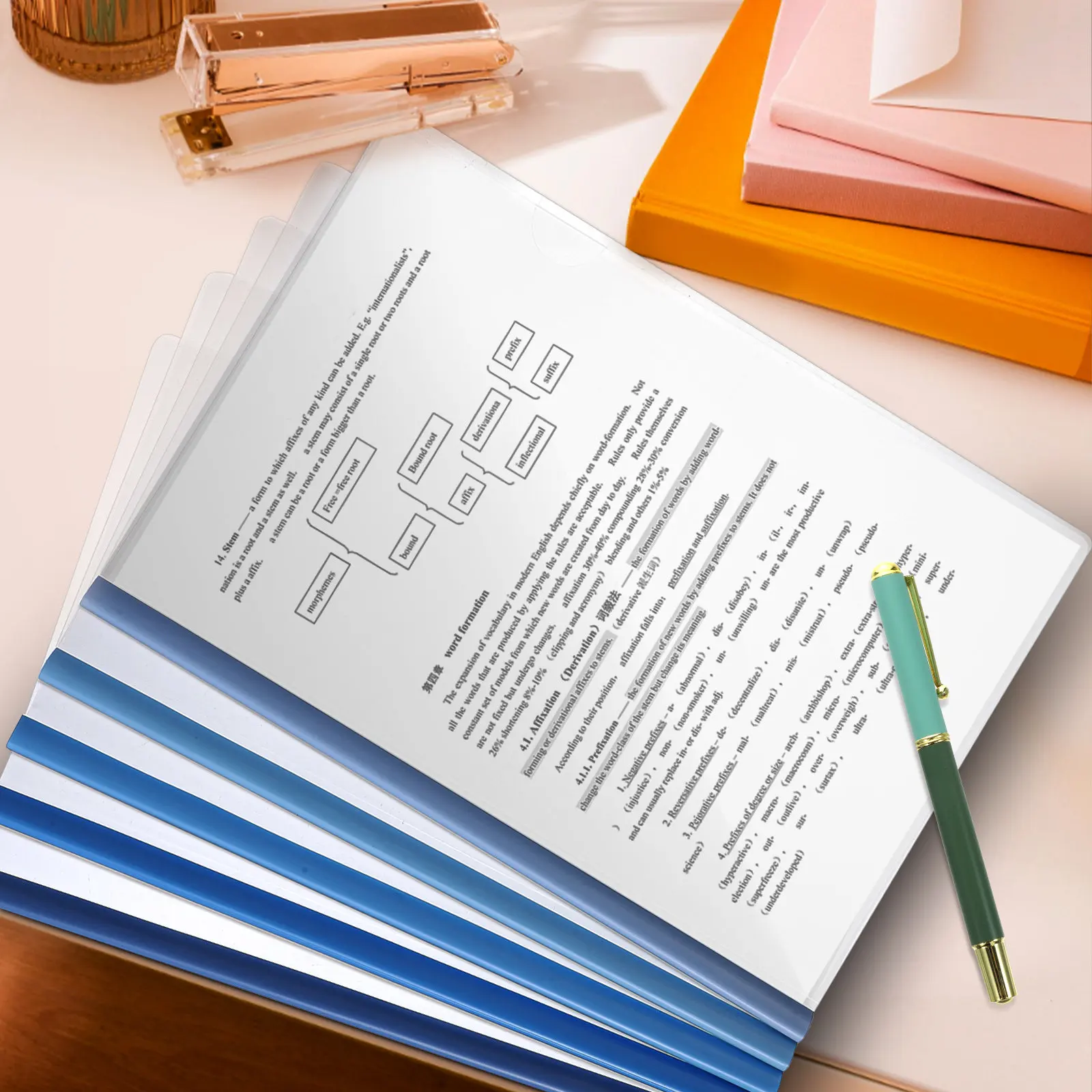 

10Pcs Ocean Themed Slide Binder Portfolio Folder A4 Resume Document Organizer Plastic Office School Presentation Report Covers