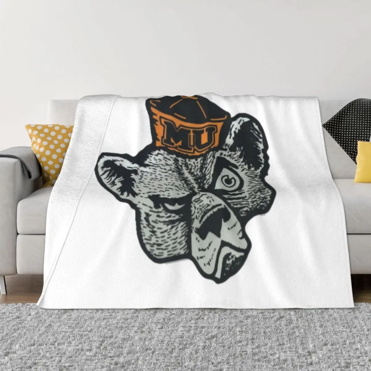 

Mercer University retro bear Throw Blanket Plush Thin Blankets
