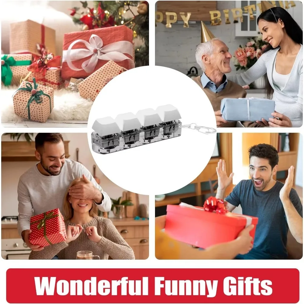 Divertidos teclas Diy, teclado de juguete, juguetes antiestrés con llavero, teclado para aliviar el estrés, llavero con botón para el dedo, teclas para adultos