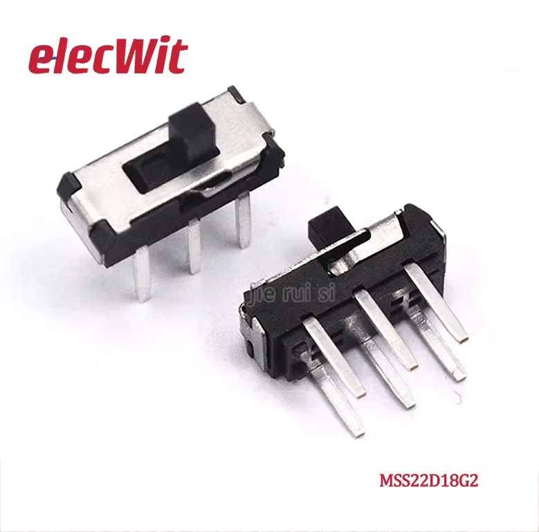 10pcs Toggle Switch MSS22D18G2 2P2T Handle Height 2MM Straight Insertion Double Row 6-pin 2nd Gear Pin