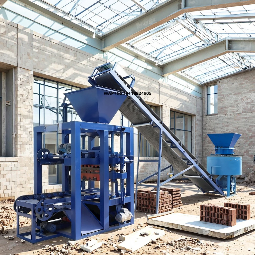 Fully Automatic Brick Making Machinery QTJ4-26 Concrete Block Tile Making Machine Building Material Machinery
