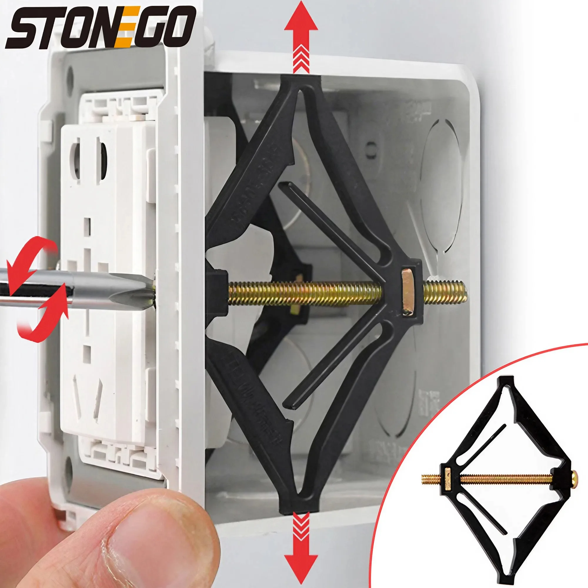 STONEGO Wall Mount Switch Box Repair Tool - 86mm Length - High Mechanical Strength - 6/10/20PCS - Bottom Cassette Repairer