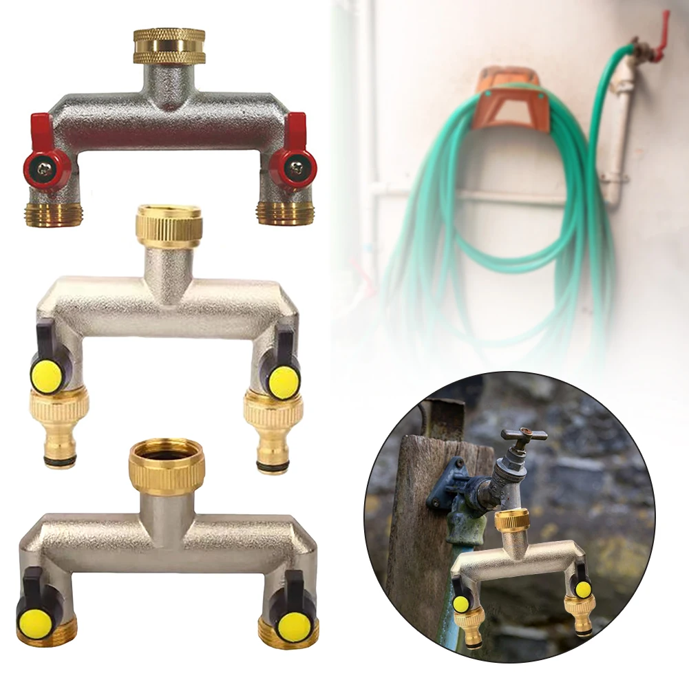 

3/4 Inch 2 Way Hose Splitter Zinc Alloy Garden Hose Splitter Rustproof Hose Connector Splitter For Outdoor Gardening Lawn Care