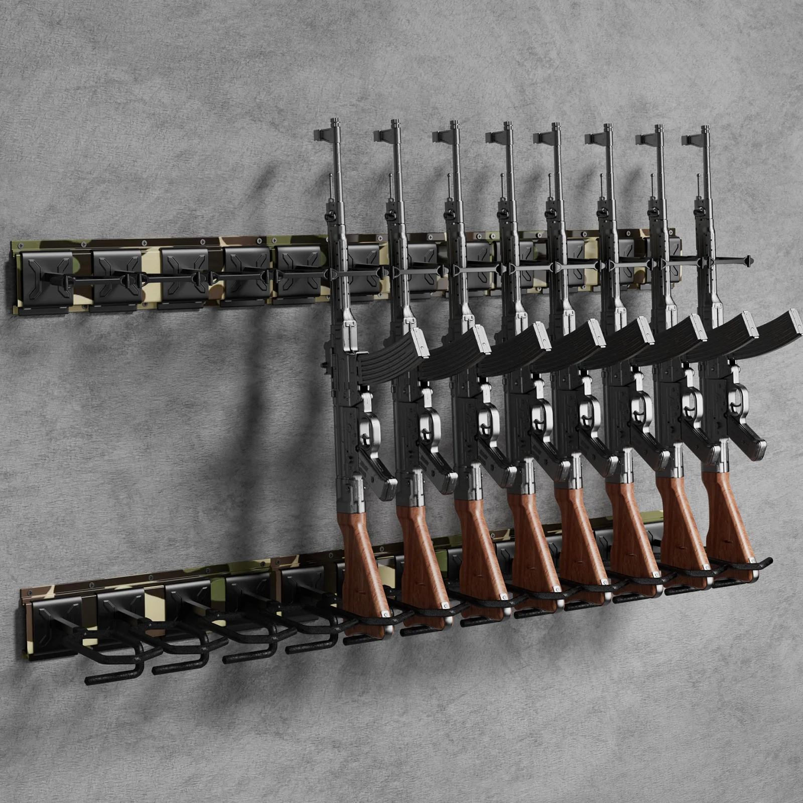 

BlackSmith 3/4/6/8/12 слотов Подставка для пистолета Сверхмощная стальная стойка для дробовика с вмещает стойку для пистолета Настенное крепление Подставка для пистолета Держатель