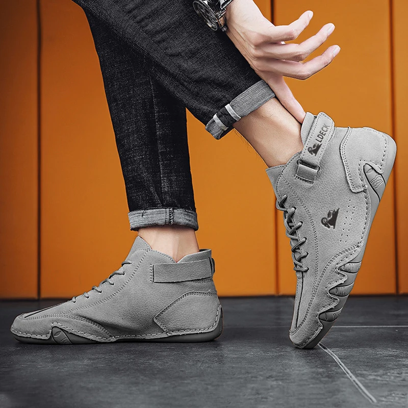 Mężczyźni Casual Sneakers 2023 New In Ankle Boots Lace Up Males Shoes Fashion High Quality Loafers Men Luxury Casual Shoes Mocasines