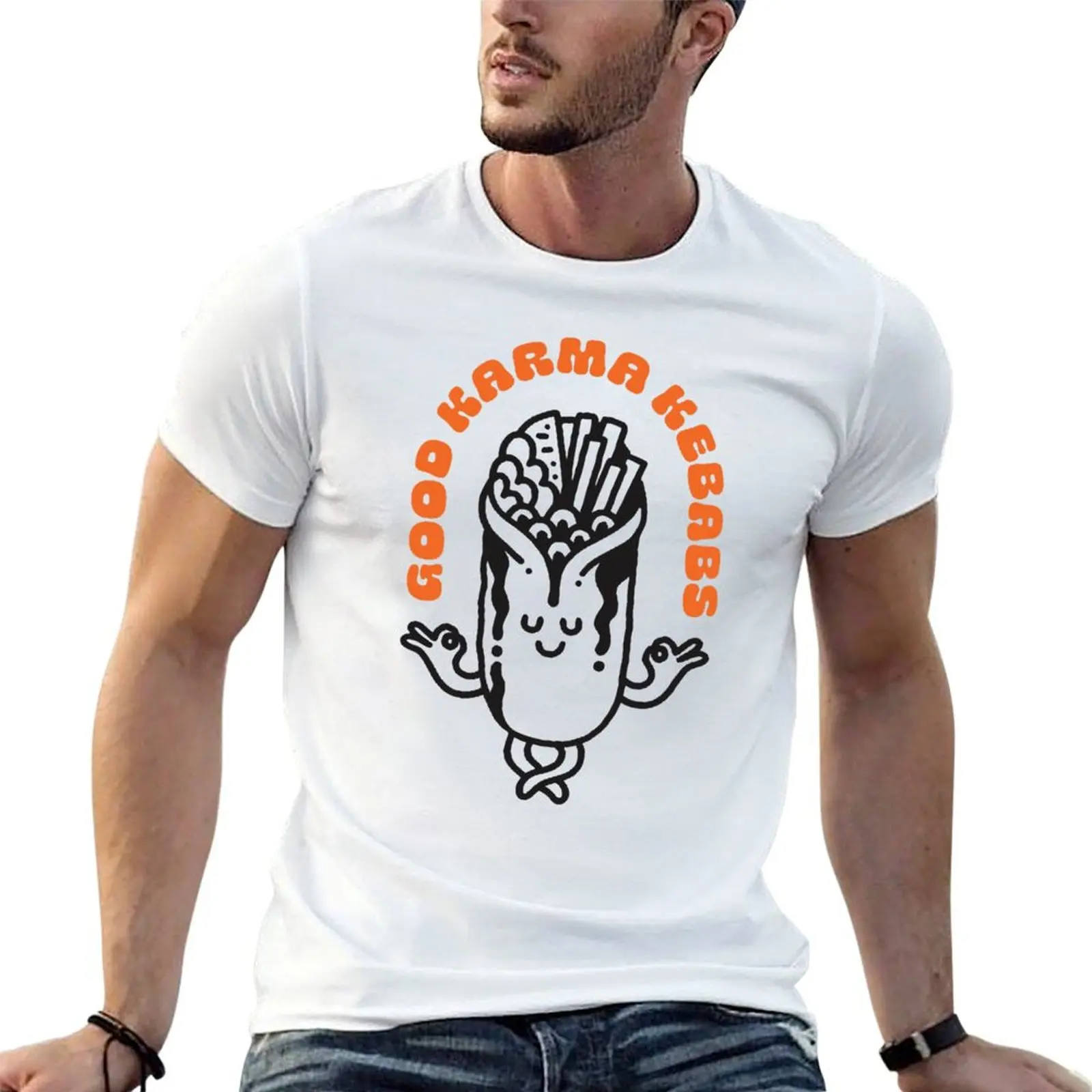 

T-Shirt pack shirts man t for shirts man Kebabs t cotton Good for Karma white