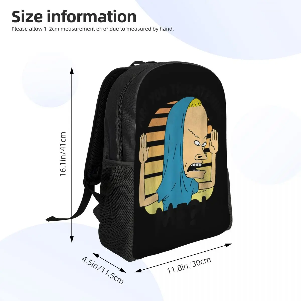 MTV Beavis und Butthead Laptop Rucksack Frauen Männer lässig Bücher tasche für Schüler College-Studenten Vintage Cornholio Zitat Grafik tasche