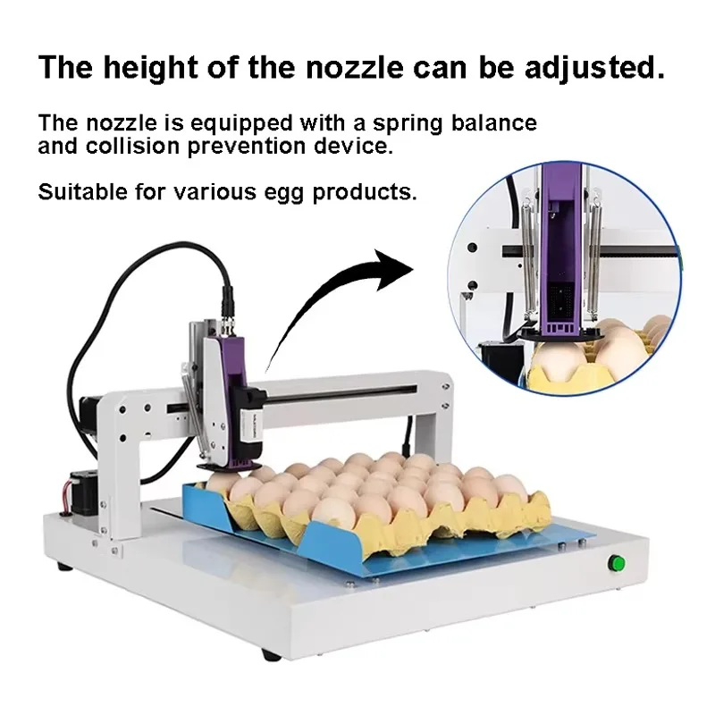 Picture 4: Portable Desktop Egg Inkjet Printer 12.7mm Fast Dry Food Grade Ink For Production Date Logo Batch Code Marking Machine 110V 220V