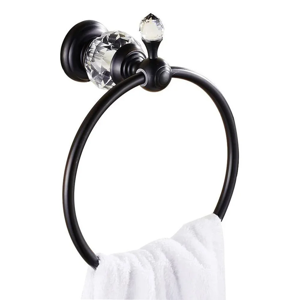 Bathroom Wall Mounted Towel Ring Zinc Alloy Rack For Crystal Ring Modern Round Hanger Home Hardware