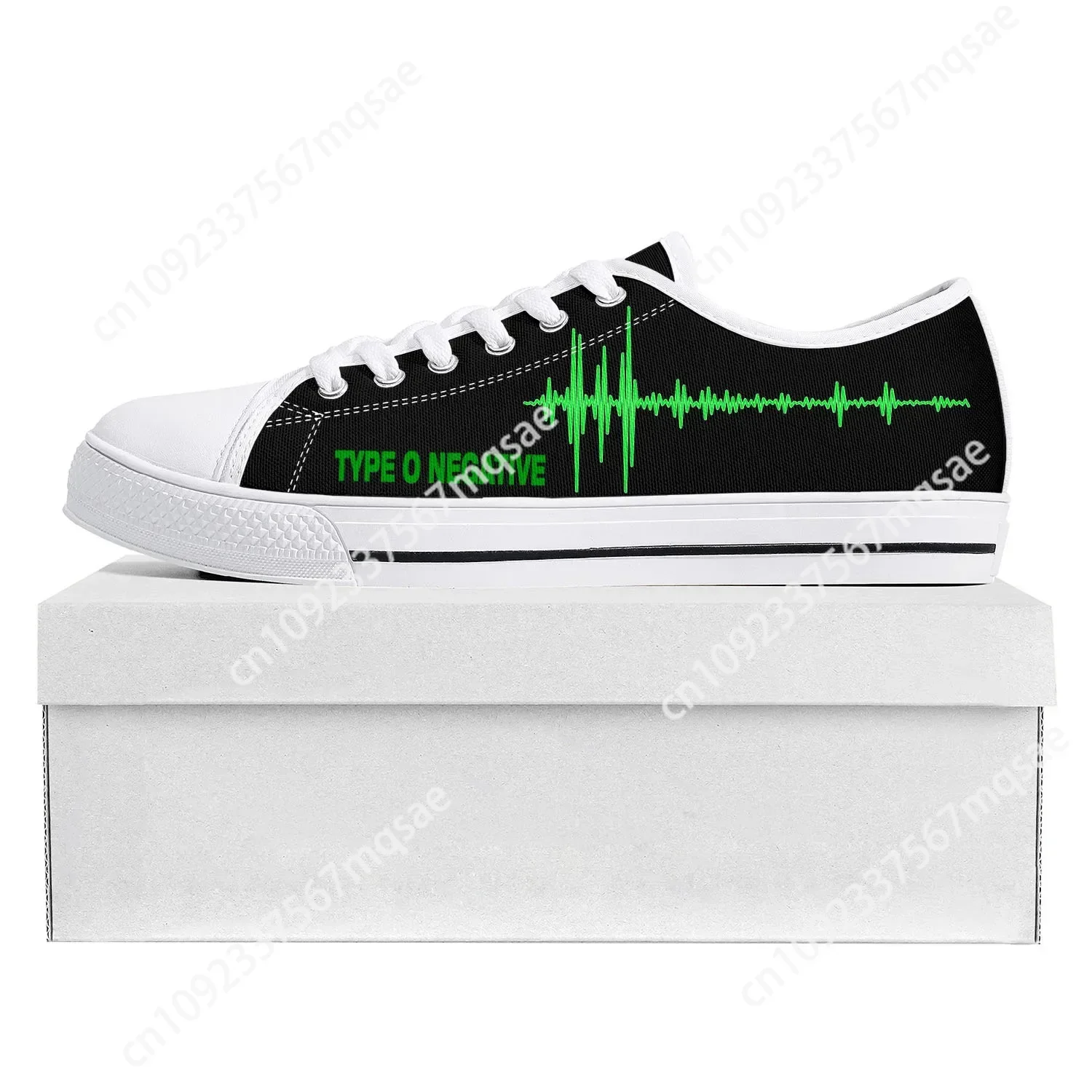 Type O Negative Metal Rock Band Low Top High Quality Sneakers Mens Womens Teenager Canvas Sneaker Couple Shoes Custom Shoe White