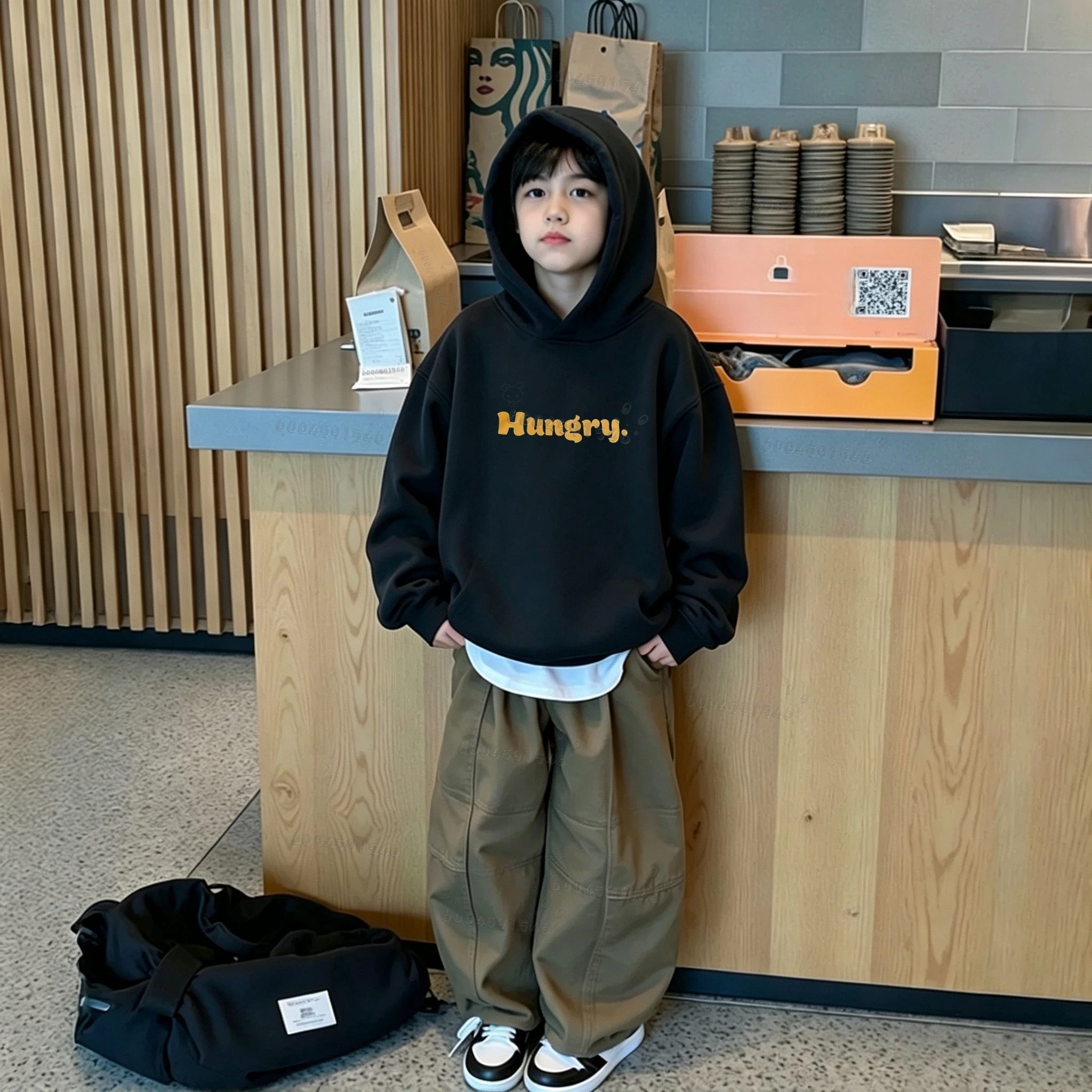 Winter and Autumn Children's Warm Hooded Sweater - Teenage Street Trendy Comfortable and Breathable Hooded Sweater