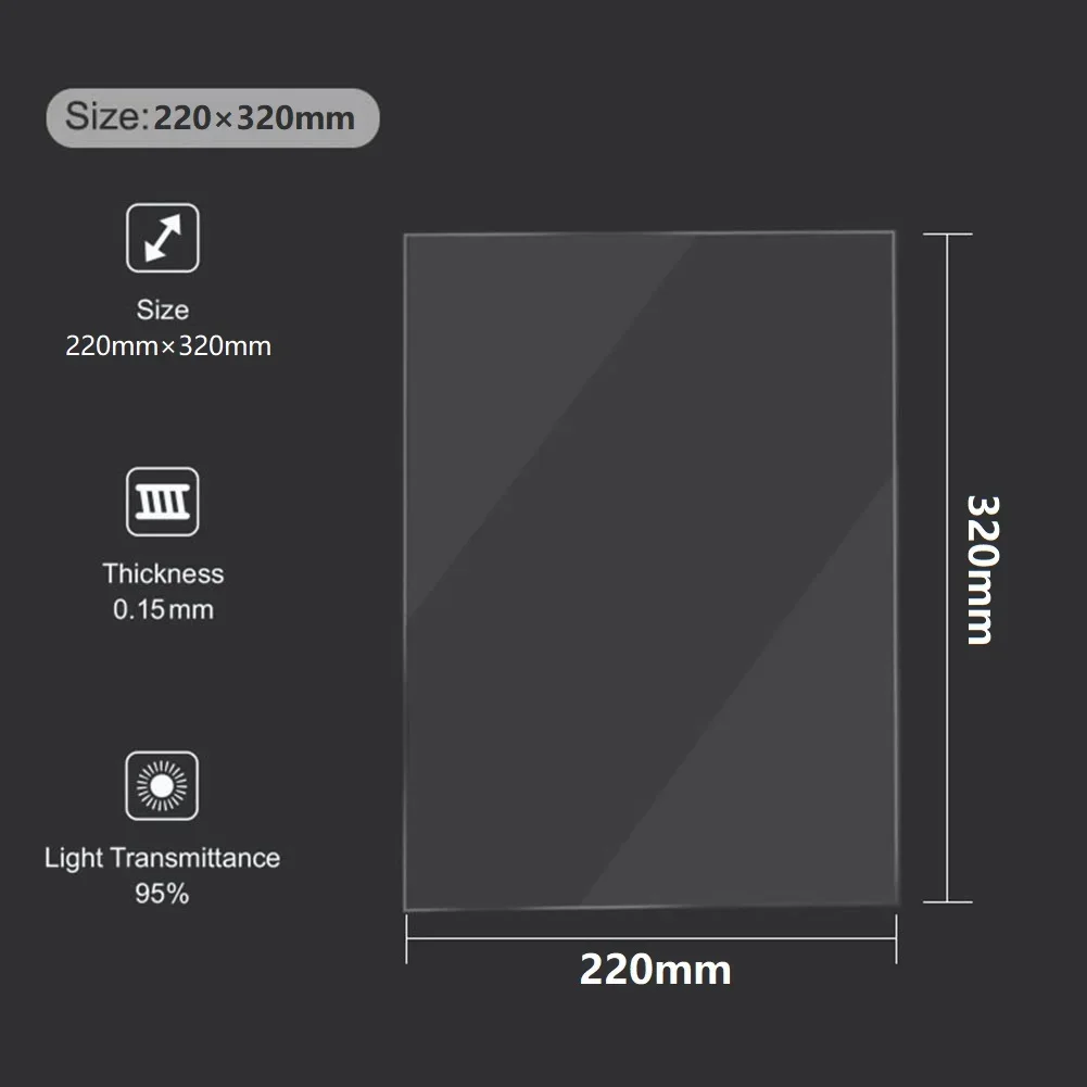 5PCS FEP Release Film for DLP Light Curing Printers Size 220mm x 320mm Outstanding Heat Resistance and Flexibility