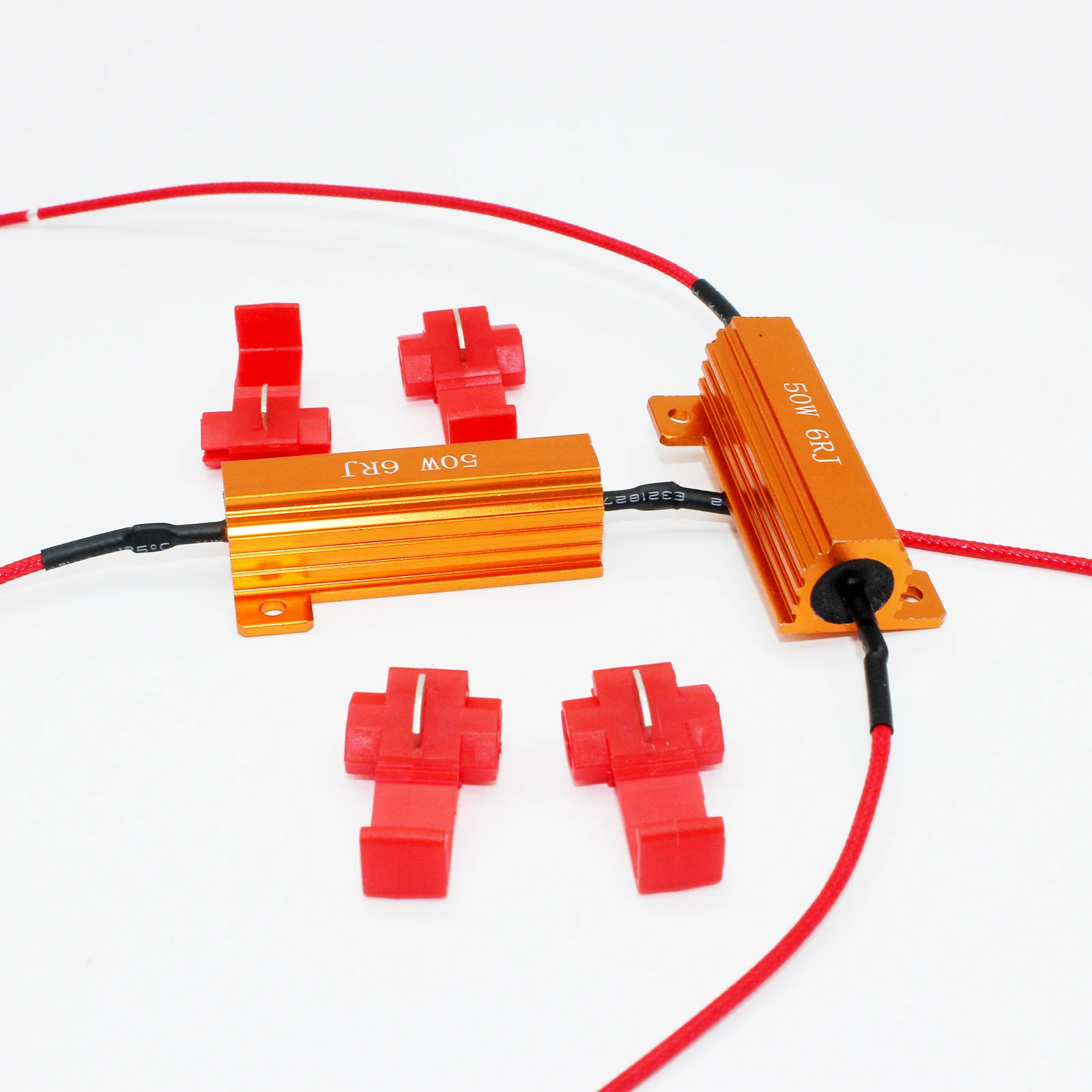 

2 шт. нагрузочный резистор 50 Вт, мощный металлический корпус, проволочный резистор, светодиодный декодер, 6 Ом или стоп-сигнал поворота