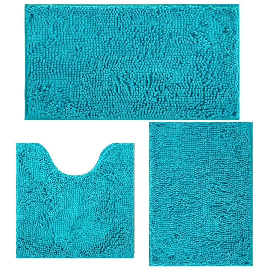

Rugs Sets 3 Piece Non Slip,Bath Rugs with PVC Backing Bath Carpet,Bathroom Rug Washable,Absorbent,Plush Carpet Mats,Bath Mats fo