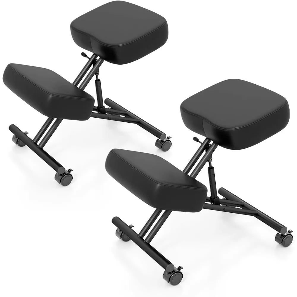كرسي ركوع Goplus، كرسي مكتب متنقل منجد مع ارتفاع قابل للتعديل، وسادة إسفنجية سميكة، 4 عجلات عالمية قابلة للقفل، #1