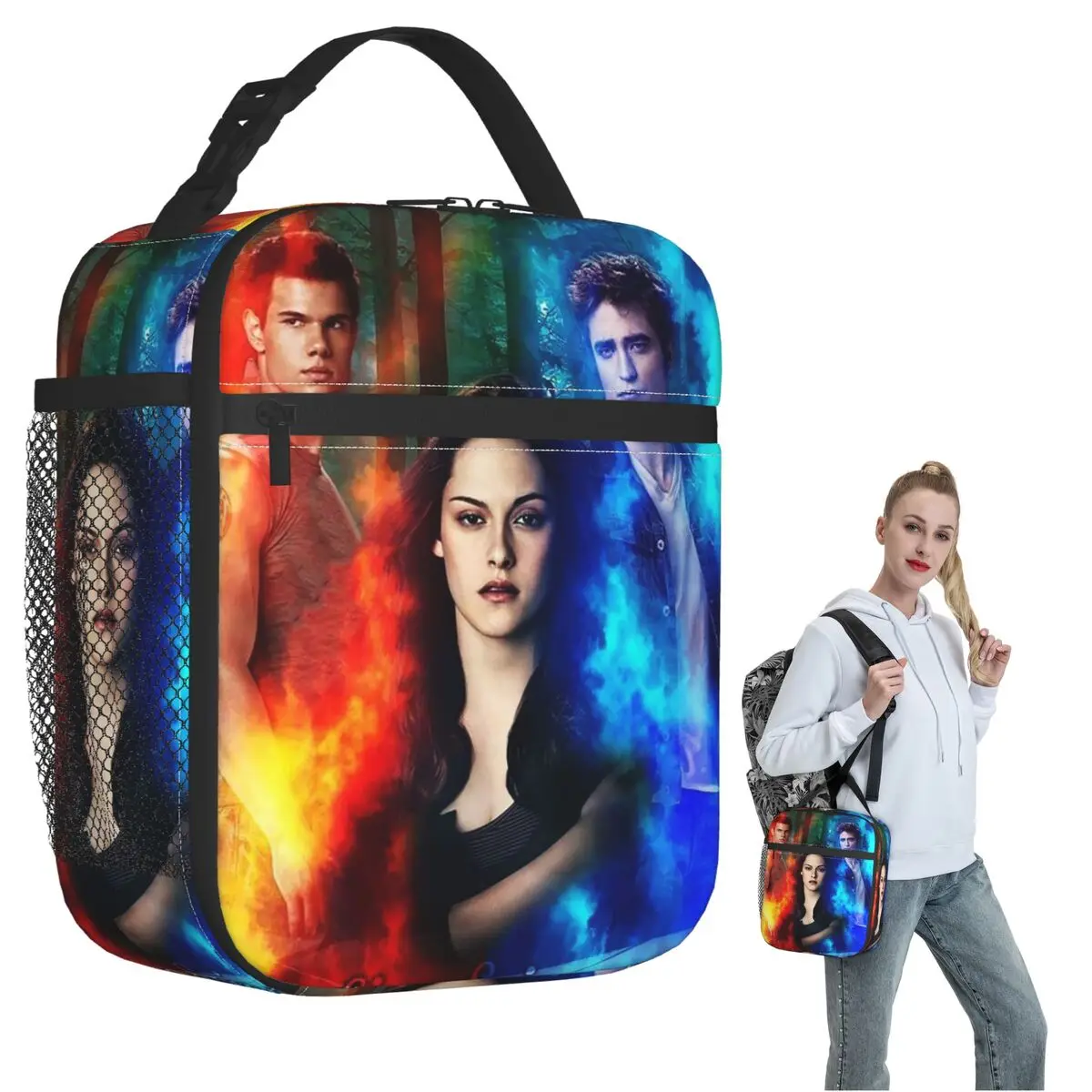 The Twilight Saga Edward Cullen Insulated Lunch Bag for Women Children Leakproof Food Boxes Thermal Lunch Box Tote