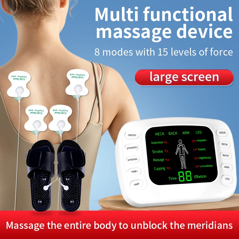 JR328 Electric Muscle Therapy Machine Foot Massager Back Neck Shoulder Pain Relief Full body Health Care Device