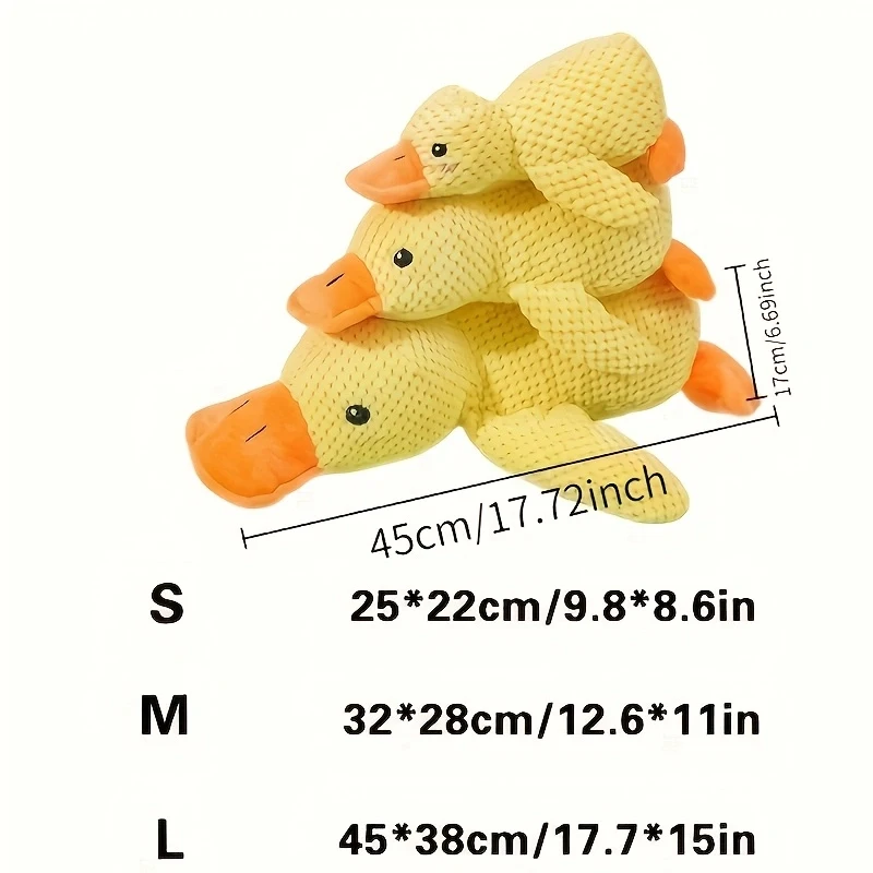 Beruhigende Ente für Hunde, 2025, gelbes Enten-Hundespielzeug, das beruhigende Kissen für sanfte Enten, Hunde-Enten-Spielzeug mit Quack-Sound für Hunde im Innenbereich – Detail 2
