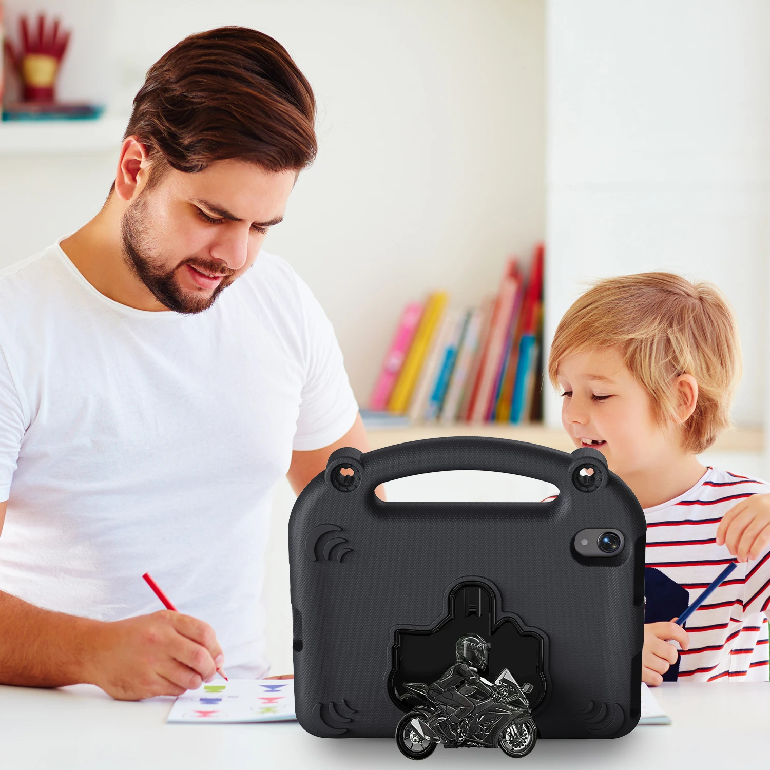 غطاء حماية مسطح لحامل الدراجة النارية باللون الأسود لجهاز ipad air 11 13 m3 حافظة 2025 ipad a16 حافظة لجهاز 10/11th Gen 10.9 7 8 9 mini 6/7th #5