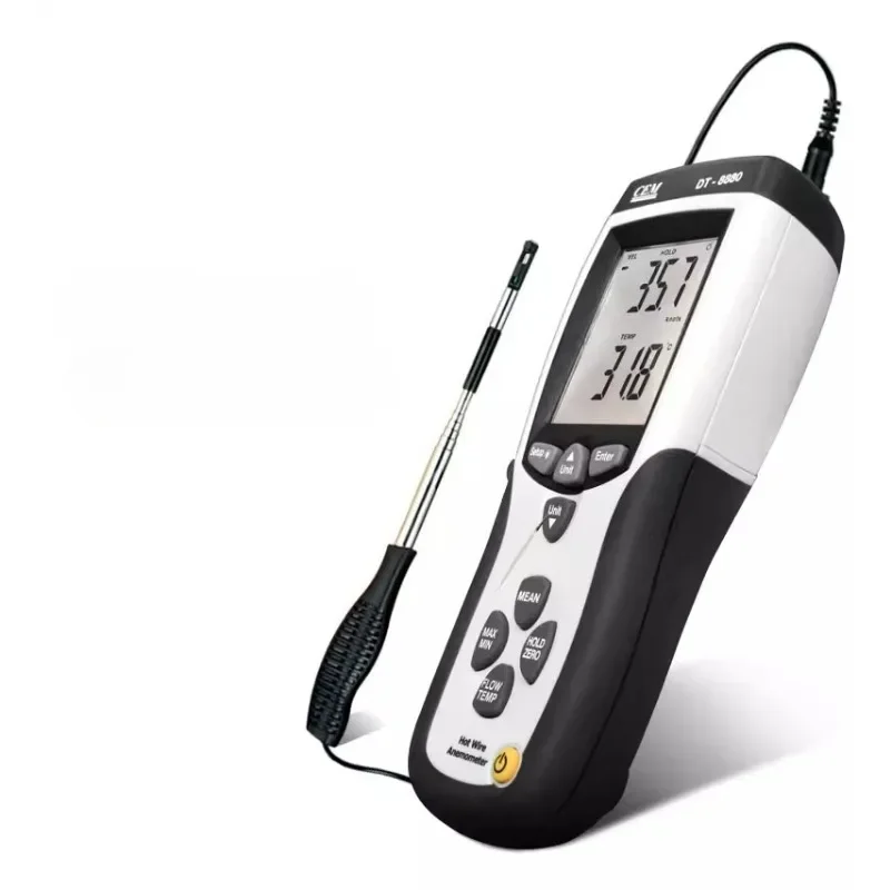 Anémomètre thermique DT-8880, mesure de vitesse du vent/Volume/température des canalisations à fil chaud