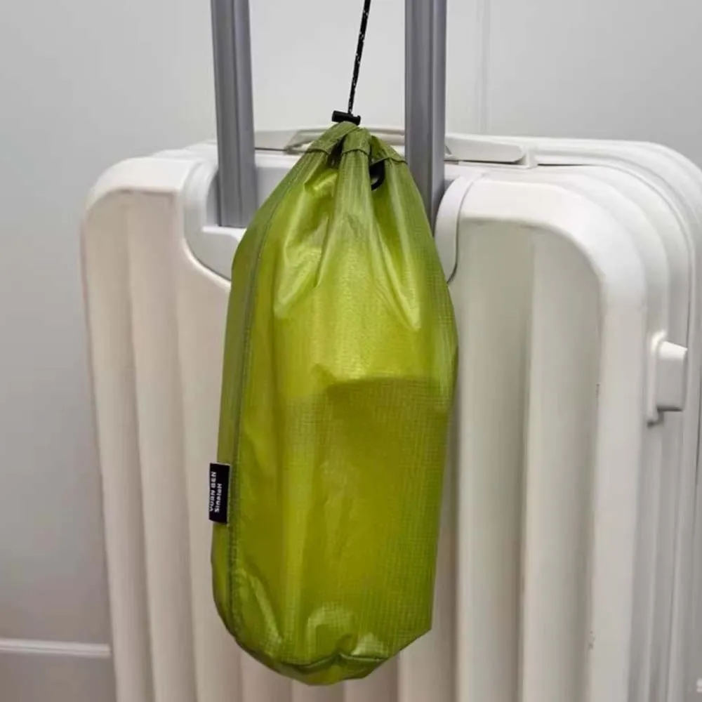 Silicon Coated Nylon Slippers Storage Bag Bundle Pocket Solid Color Drawstring Shoes Bag M/L Waterproof