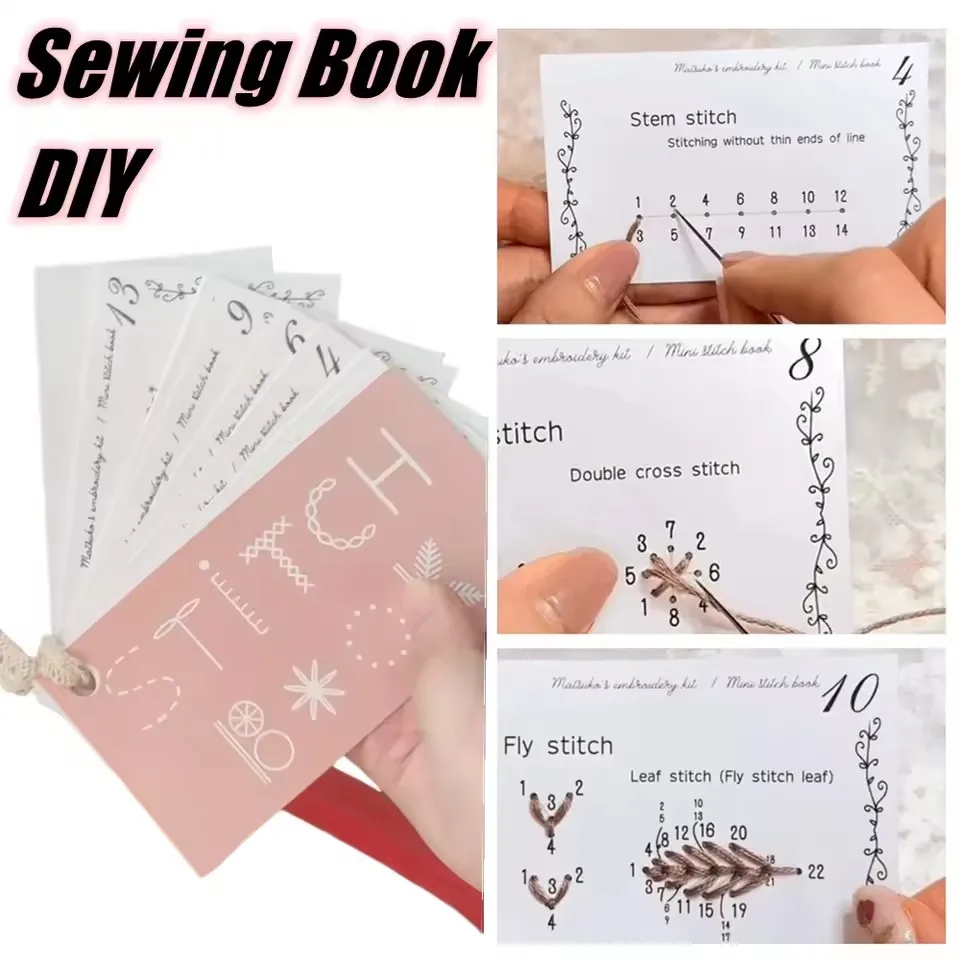 

Mini Creative Sewing Book Beginners Sewing Skills Card Manuals Handmade Sewing Pattern Set Lift Your Sewing Skill For Embroidery