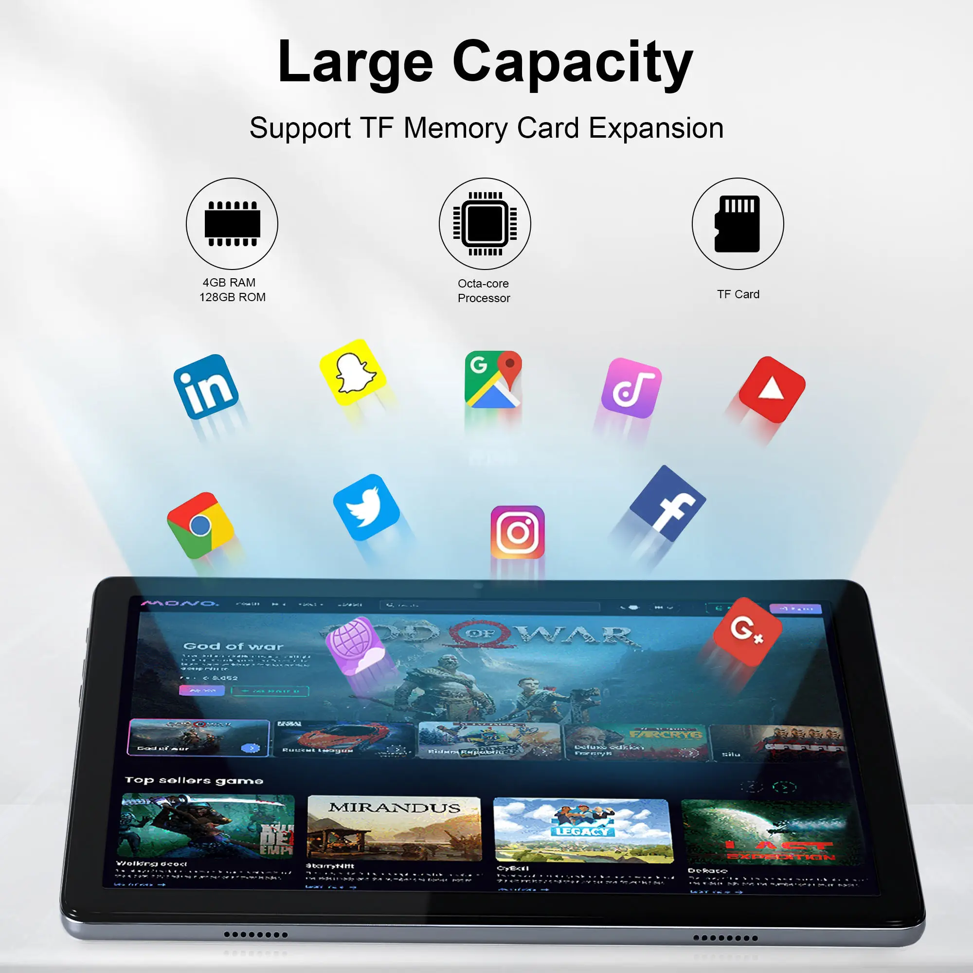 Versión Global 10,1 pulgadas totalmente metálico Android Tablet Pc resistente 4GB RAM 128GB ROM Wifi 6 5000mAh nuevas almohadillas educativas Tanlet