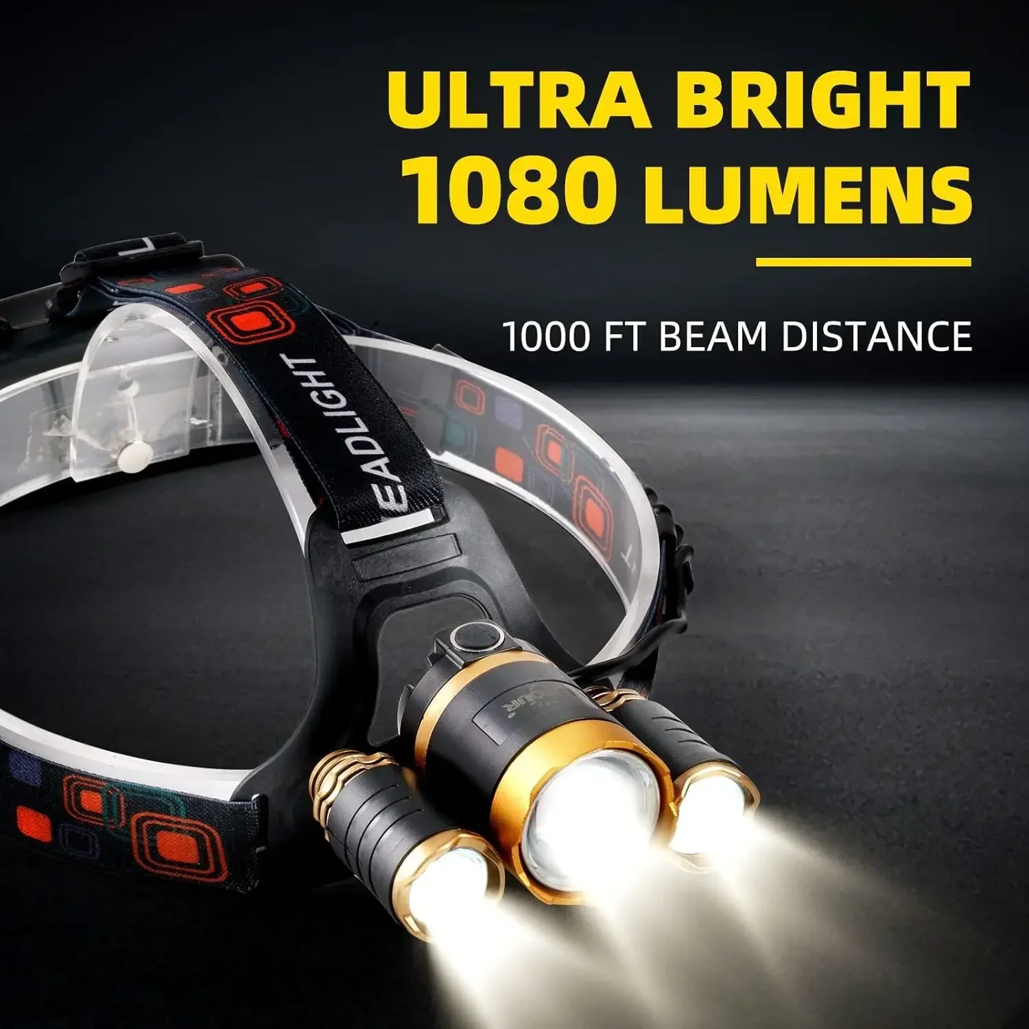 

Focusing Headlamp T6 High Power Flashlight USB Rechargeable Outdoor Emergency 4 Modes Work Lights Waterproof Fishing Headlamps