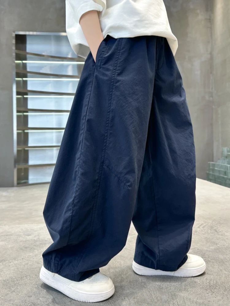 spring-autumn-boys-casual-loose-fit-bowed-knife-pants-thin-anti-mosquito-cotton-lycra-blend-comfortable-elastic-waist